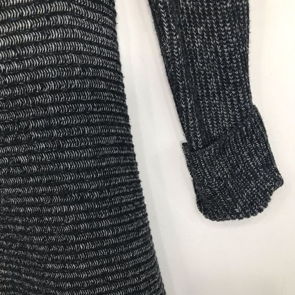 Cabi 3530 Black Gray Marled Stripe Knit Lagenlook Open Cloak Cardigan Sweater - Picture 13 of 16